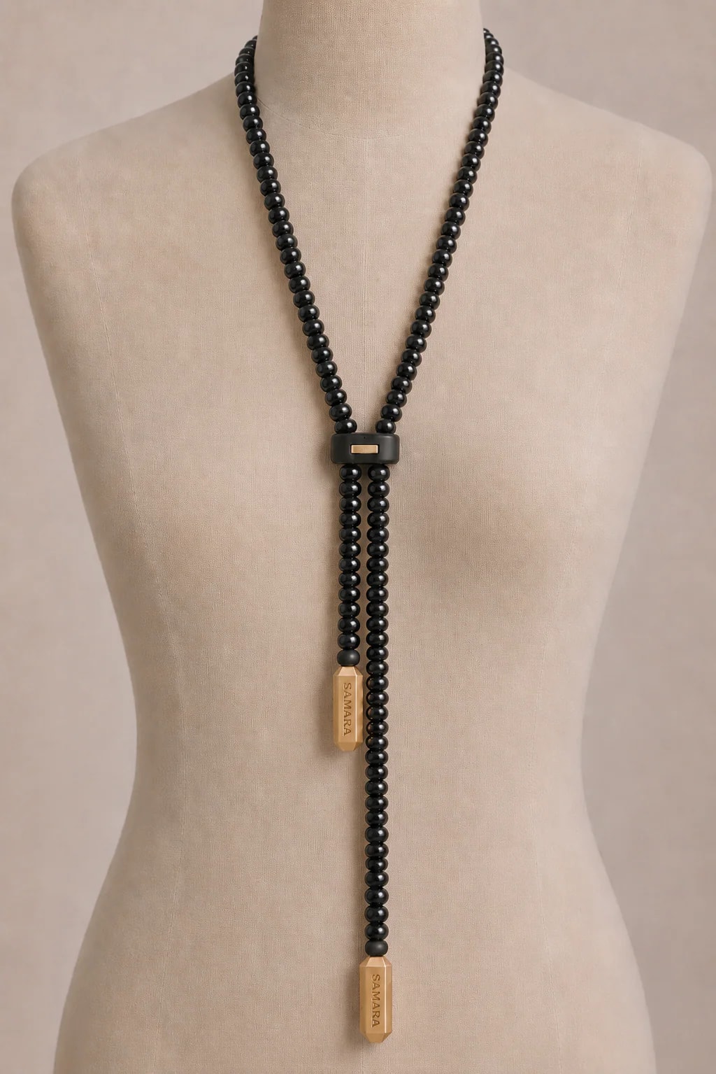 FORM Black Onyx Lariat Necklace